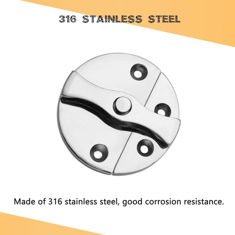 DIALESHU Heavy Duty Marine Boat Door Catch Latch 316 Stainless Steel, 1.69" (43 mm) Hatch Round Turn Button Twist Catch Latch with Screws(2-Pack) - Image 4